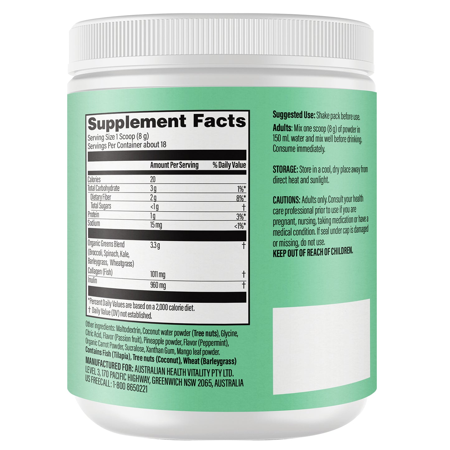 Life Botanics Daily Greens + Collagen Powder